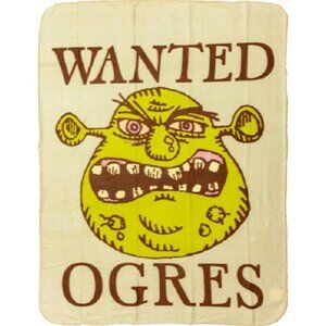 New LICENSED Shrek Ogre Soft Fleece Throw Gift Blanket Movie 2 Dreamworks Warm